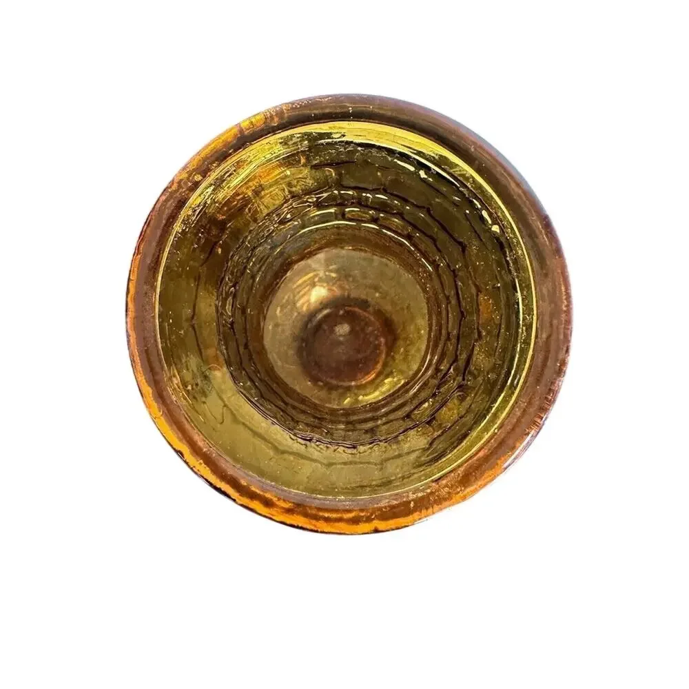 Amber Vase Vintage Large Bubble Double Diamond Design Retro 12